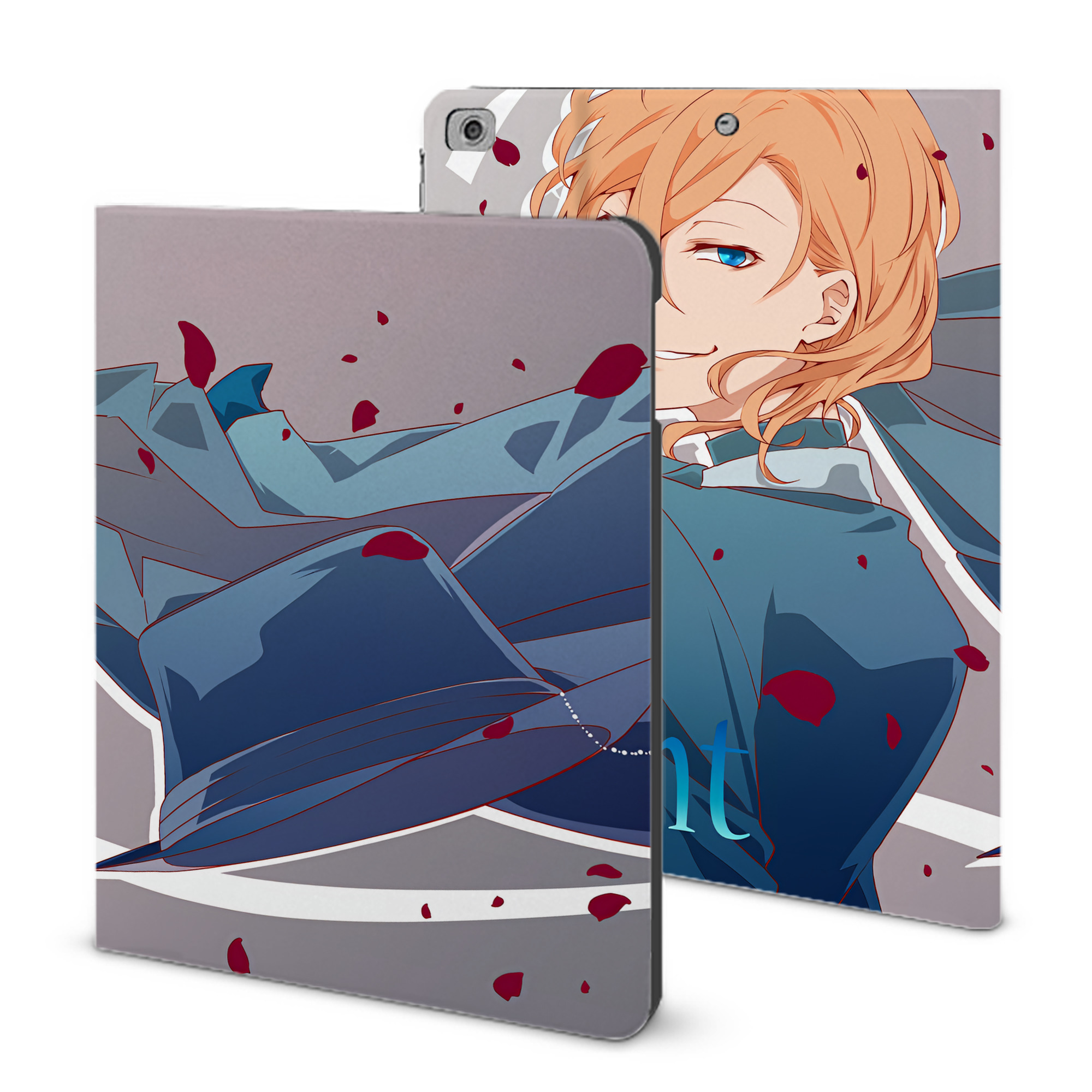 （画像用） 文豪ストレイドッグス Bungo Stray Dogs IPad ケース ブック型 PUレザー TPU 耐衝撃 軽量 薄型 ペン収納なし 全面保護 IPad 各モデル対応